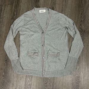 Guideboat Deep River Grey Ivy League Collegiate Button Up Cardigan Women's Sz XL